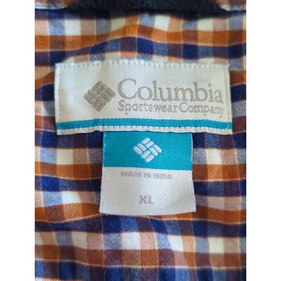 Columbia Men's Check Stretch Long Sleeve Button Down Shirts Blue White Size XL - Picture 7 of 7